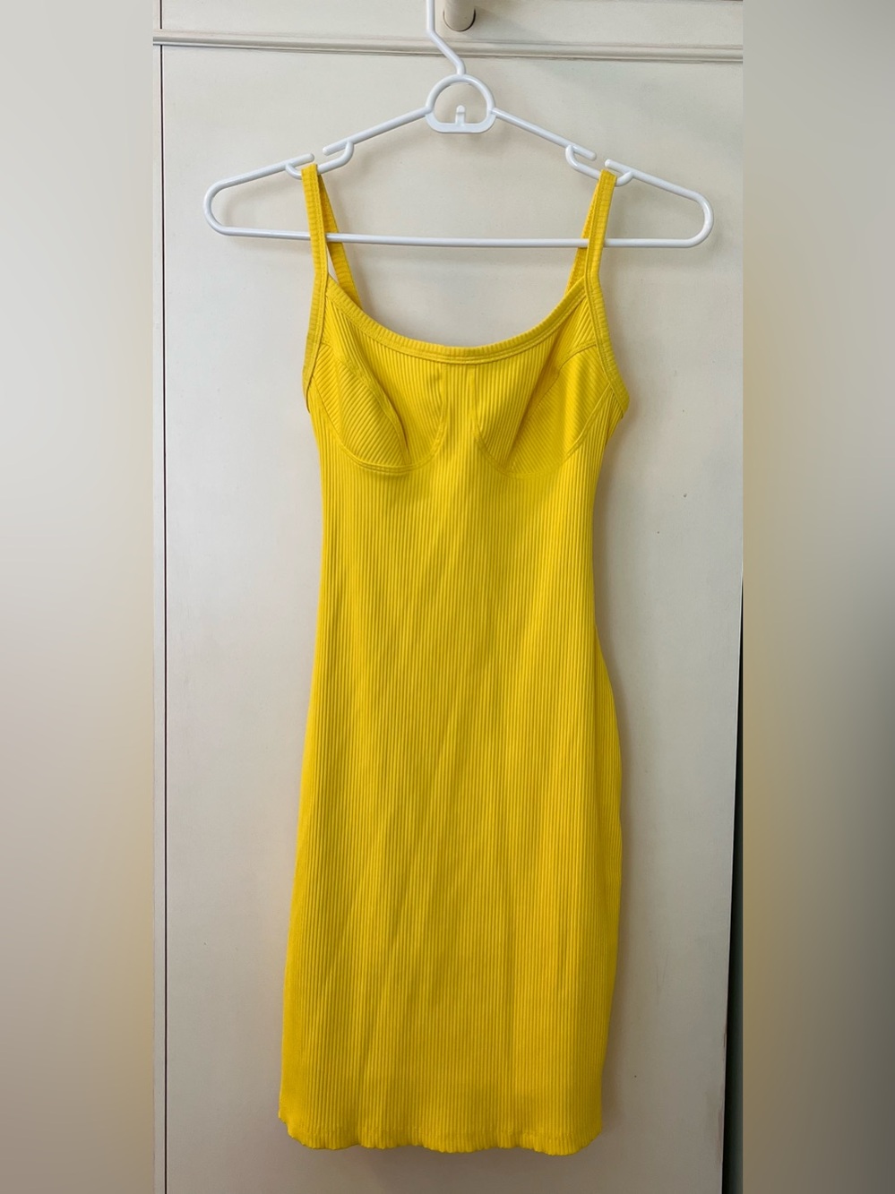 Year of Ours Yellow Ribbed Mini Dress